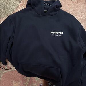 White fox Navy Hoodie